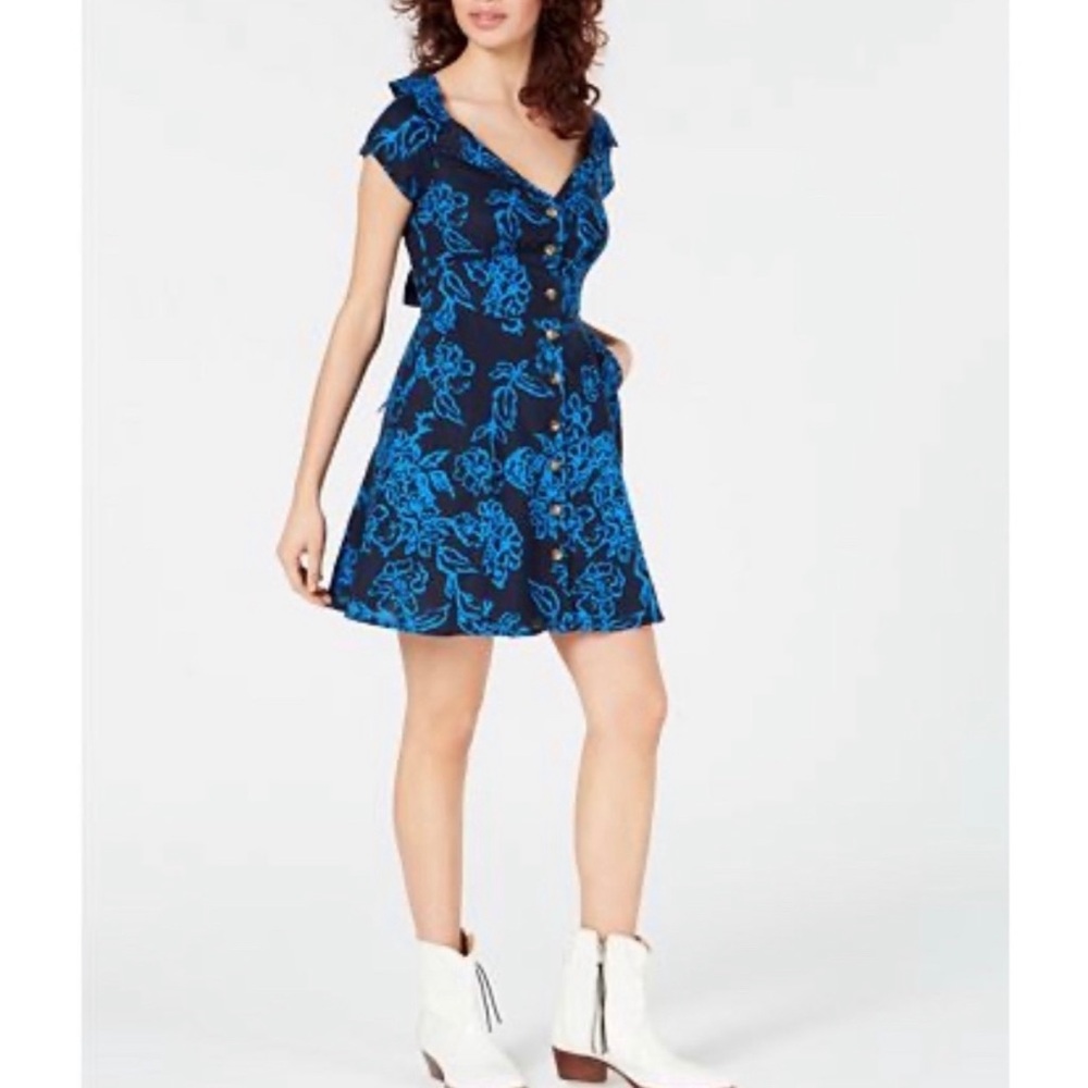 free peopel floral button down dress - Picture 2 of 6